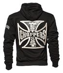 WEST COAST CHOPPERS Zip Hoody Cross Panel, Colour: Black, black, M