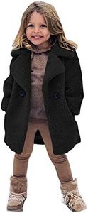 HIUARA 2023 Baby Girls Faux Fur Solid Long Coat Toddler Kids Winter Fleece Jacket Warm Outwear Clothes Thick Trench Coat Soft Comfort Breathable Holiday Outdoor Trips Festival Party Clothing