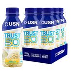 USN Trust 50 Pre-mixed & Ready to Drink Protein Shake Bottles: 6 x 500 ml Vanilla High Protein Recovery Drinks