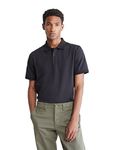 Calvin Klein Men's Smooth Cotton Monogram Logo Polo Shirt, Black Beauty, Large