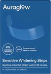 Auraglow Sensitive Teeth Whitening Strips, Sensitivity Free Whitening, 14 Whitening Treatments, 4% Peroxide with Nano Hydroxyapatite (nHAp) to Reduce Sensitivity and Protect Enamel, 28 Strips, Mint