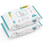 R For Rabbit Feather Aqua Baby Wipes Combo Pack Of 156 Units | Pure Water Wet Wipes for Babies With Lid (Combo of 2 Packs)