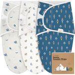 3-Pack Organic Baby Swaddle Sleep Sacks - Newborn Swaddle Sack, Ergonomic Baby Swaddles 0-3 Months, Swaddles for Newborns, Baby Sleep Sack, Baby Swaddle Blanket Wrap, Baby Essentials (Cosmo)