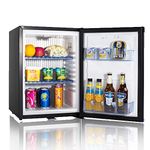 Smad 12V Fridge with Lock, 12V 240V 2 Way Fridge for Camper van RV Truck Caravan, 12V Truck Refrigerator, No Noise, 40L, Black