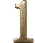 1Pcs Mailbox Numbers 2 Inch Solid Zinc Alloy House Numbers for Outside,Self Adhesive 3D Address Numbers for House, Apartment, Office, Hotel Room, Mailbox Signs,Bronze No.1