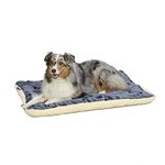 MidWest Homes for Pets Reversible Paw Print Pet Bed in Blue / White, Dog Bed Measures 101.6L x 66.04W x 8.89H centimeters for Large Dogs, Machine Wash; Blue; Model 40242-FVBLS