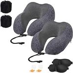 DAWNTREES 2 Pack Travel Pillow,Travel Neck Pillows for Travel Airplane,Soft and Comfortable,Slow Rebound