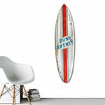 Decorative Mango Wood Surfboard Handmade in Bali. Bohemian Wall Decoration for Bedroom, Living Room, Seaside, Summer, Hawaii, Vintage (Surf Spirit)