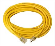 Yellow Jacket 2883 12/3 Heavy-Duty 15-Amp SJTW Contractor Extension Cord with Lighted Ends, 25-Feet