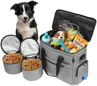 MYDAYS Dog Travel Bag, Pet Luggage Suitcase, Weekend Tote Carrier with Collapsible Bowl (Gray)