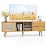 Giantex Bamboo TV Stand for TV up t