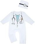 bakjuno Toddler Baby Boy Girl Haloween Cosplay Uniform with Hat, Long Doctor, 12-18 Months