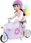 Glitter Girls – Scooter & Toy Doughnuts – Vehicle for 14-Inch Dolls – Toy Desserts & Accessories – Sounds & Lights – 3 Years + – Donut Delivery Scooter