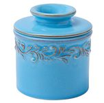 Butter Bell - The Original Butter Bell crock by L Tremain, a Countertop French Ceramic Butter Dish Keeper for Spreadable Butter, Antique Collection, Light Powder Blue