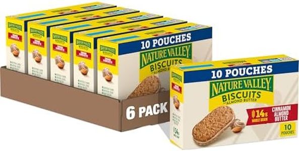 Nature Valley Biscuit Sandwiches, Cinnamon Almond Butter, 1.35 oz, 10 ct (Pack of 6)