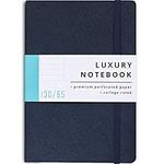 1 Pack Luxury Lined Journal Notebook- Journal For Writing w/ 130 Perforated Pages- Perfect Notebooks for Work, Travel, College- Journal for Men and Women- Soft Cover- Navy