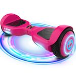 Gotrax Edge Hoverboard with 6.5" LED Wheels & Headlight, Max 6.4km Range & 10km/h Power by Dual 200W Motor, UL2272 Certified and 50.4Wh Battery Self Balancing Scooters for 44-176lbs Kids Adults(Pink)