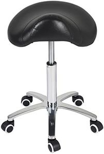 Antlu Saddle Stool Rolling Chair for Medical Massage Salon Kitchen Spa Drafting,Adjustable Hydraulic Stool with Wheels (without Backrest, Black)