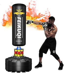 Punching Bag with Stand Adult 70", Feikuqi 205lbs Boxing Bag with Stand, Shock Absorber, Suction Cup Base, Punching Bag Stand for Adult, Standing Kickboxing Bag for Home Office Gym