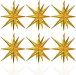 6 Pcs Gold Star Foil Balloons One-P