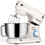 Vospeed Stand Mixer Dough Blender, 5 QT 1000W Food Mixer Electric Cake Mixer with Bowl, Beater, Hook, Whisk, Egg Separator & Silicone Spatula, Dishwasher Safe (White)…