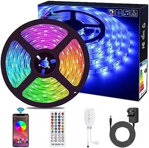 Bluetooth Led Strip 5M Waterproof Led Strips Lights RGB 12V 5050 Cuttable Led Lights with Remote&App Control Lights for Bedroom Outdoor Party