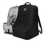 J.L. Childress Padded Backpack Car Seat Bag - Travel Bag for Airplane, Fits Most Baby & Infant Car Seats, Boosters, & Carriers, Airport Accessories for Gate Check or Baggage Check - Ultimate, Black