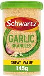 Schwartz Garlic Granules Drum 145 G | Ground from Whole Dried Cloves | Full-bodied Flavour and Aroma | Rich & Flavourful Taste | Perfect for Bolognese, Pasta Sauces, Pizza & Stir Fry