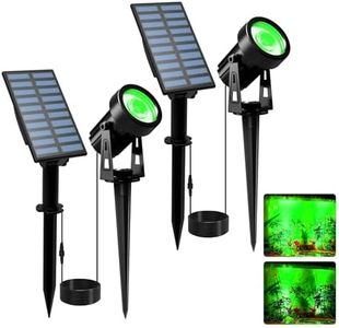 T-SUNUS Green Solar Spot Lights Outdoor 2 Pack, Separated Solar Panel with 9.8ft Cable, Adjustable Solar Landscape Spotlights IP65 Waterproof Auto On/Off for Yard Garden Tree Driveway Patio