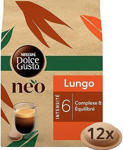 NESCAFÉ Dolce Gusto NEO Lungo - 72 Dosettes de café (6 boîtes de 12 dosettes) - Compatibles uniquement avec les machines à café