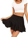 Avidlove Pleated Skort Flared Skirts Casual High Waist Black XL
