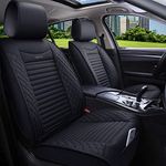 Aierxuan Car Seat Covers Universal Fit for Honda Civic CRV Kia Soul Sorento Toyota Corolla 4Runner Camry Ford Focus Hyundai Elantra Waterproof Leather Cushions (Full Set/Black)