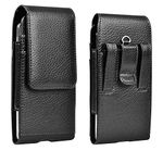 EBIZCITY Suitable for Samsung, Motorola, Xiaomi, Huawei, iPhone 15 Max Phone Holster, Phone Protection Holster, Leather Phone Wallet Holster, Phone Bag with Belt Buckle,Phone Pouch