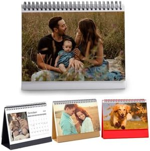 Personalized Custom Desk Calendar 2026 with Your Photo, Monthly 13 Pictures Calendar DIY Gift for School, Office, Home Use (Horizontal 8.3'' x 6.7'')