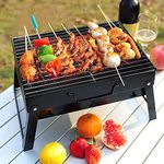 HandyTrendy Charcoal BBQ Grill Oven Black Carbon Steel,Folding Portable Outdoor Barbeque Charcoal Grill Oven(Multicolor)