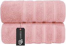 CASABELLA Deluxe Pack of 2 Bath sheets 90x180 cm 650 GSM Pink 100% Combed Cotton 2 Pc Jumbo Bath Sheets Super Absorbant Extra Large Bath Towels-Soft Quick Dry Pink Large Bath Sheet Towels