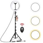 Ring Light, LP 10" Selfie Ring Light with Adjustable Tripod Stand and Phone Holder, Dimmable Led Ring Light for Photography/Live Stream/Make UpYouTube Video, Compatible with iPhone & Android Phone