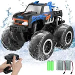 STEMTRON Amphibious Remote Control Car Toys for Boys 2.4 GHz 1:16 All Terrain Off-Road RC Car Waterproof RC Monster Truck Kids Pool Toys Remote Control Boat Gifts for Kids Boys