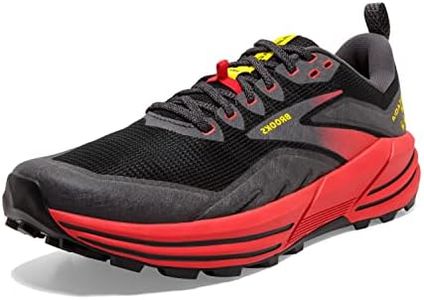 Brooks Men's Cascadia 16 Trail Running Shoe - Black/Fiery Red/Blazing Yellow - 11.5 Medium