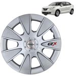 PRIGAN Wheel Cover for BALENO 15 Inch Silver Wheel Cap (Available in 12,13,14,15,16 Inch) (Set of 4 Pcs) (Press Fitting) Model- GTX Silver-15