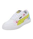 Puma Unisex-Kid Evolve Court Spongebob Junior White-Lucent Yellow-Hero Blue-Prism Pink Sneaker - 3UK (39086901)