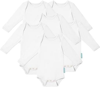 PurComfy Supersoft Long Sleeve Baby Bodysuits, Premium Bamboo Rayon Bodysuit Unisex Boy Girl 0-3-6-9-18-24 months, 6-pack