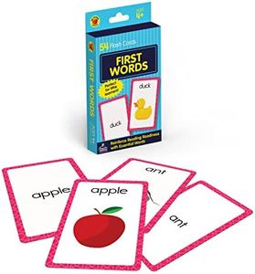 Carson Dellosa First Words Flash Cards—Double-Sided, Common Words With Illustrations, Basic Animals, Food, Objects, Phonics and Reading Readiness Practice Set (54 pc)