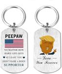 EE&YU Peepaw Gifts for Fathers Day - Best Peepaw Birthday Gifts, I Love American Peepaw Keychain, Funny Peepaw Present, Peepaw Gifts, 2*1.1inch