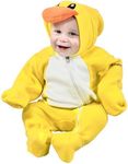 Snonook Fleece Baby Jacket - Winter Suit Bunting Bodysuit with Fold Over Mittens & Footies, Hooded & Zipper Down, Soft Cozy Warm Jumpsuit for Infants, Baby Duck, 2t