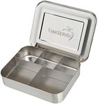 LunchBots Bento Cinco Large Stainless Steel Food Container - Five Section Design Holds a Well-Balanced Variety of Foods - Eco-Friendly Bento Lunch Box - Dishwasher Safe and BPA-Free - All Stainless