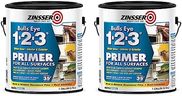 Zinsser 2001-2PK Bulls Eye 1-2-3 Water-Base Primer, Gallon, White, 2 Pack