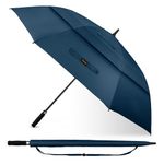 TECKNET Golf Umbrella Large 68 Inch, Windproof Strong Double Canopy Vented, Automatic Open with EVA Grip, Outdoor Sun, Rain, Wind Protection Stick Umbrellas, Blue