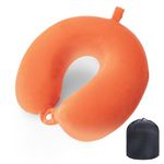 WENGX Travel Pillow Neck Pillow Memory Foam Travel Pillows Head Support Cushion for Airplane Train Car Office Travel Essential Flight Pillows for a Long Hauls Sleeping Rest (Orange)