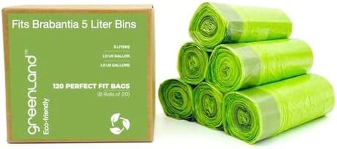 Greenland Eco-friendly Bin Liners Compatible with Brabantia (120 Bags, Code B, 5 Liters)